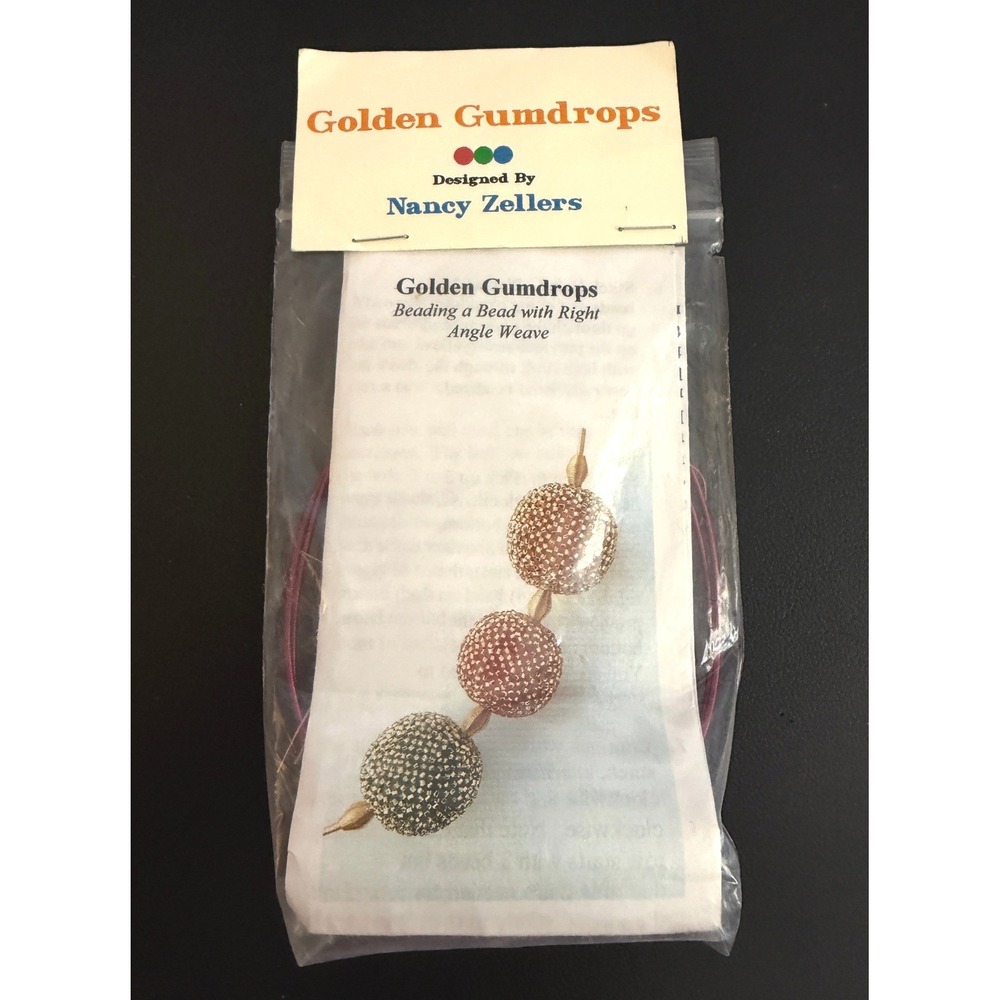 Nancy Zellers Jewelry Kit Gold Pink Golden Gumdrops Right Angle Weave Beading